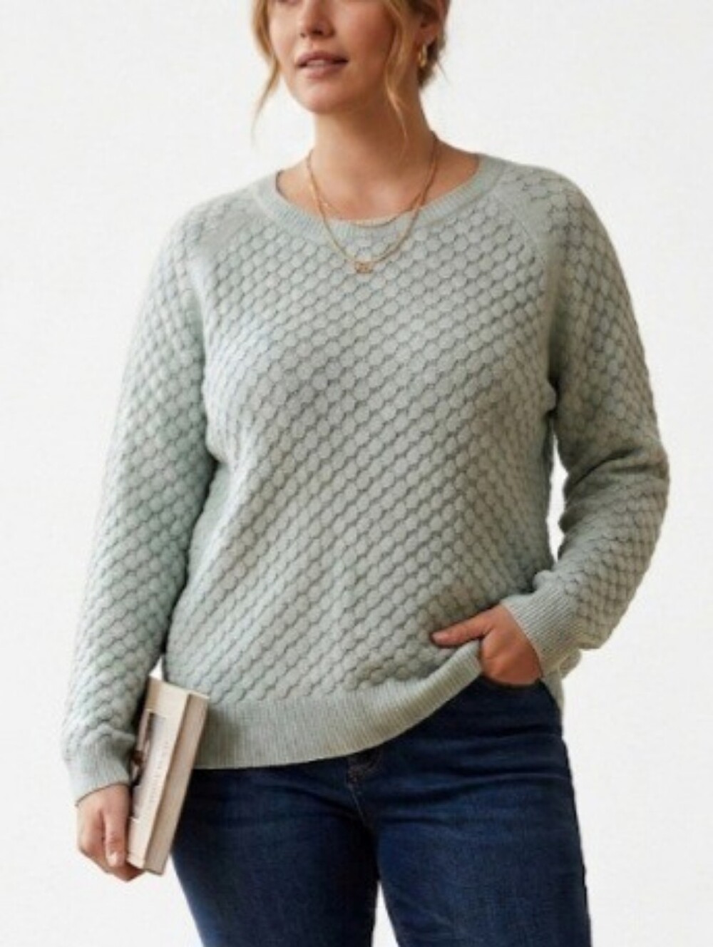 French Connection Honeycomb Wool Blend Sweater - Size - L